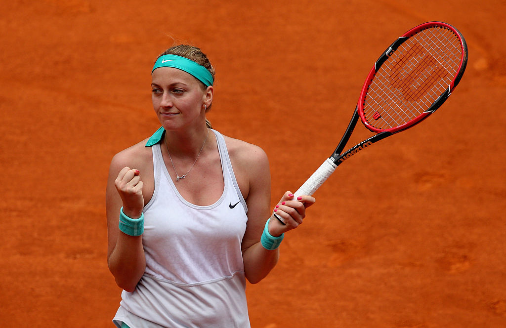 Petra Kvitova of the Czech Republic celebrates match point against Serena Williams of the United States in their semi final match during day seven of the Mutua Madrid Open tennis tournament at the Caja Magica on May 8, 2015 in Madrid, Spain. (Photo by Clive Brunskill/Getty Images)