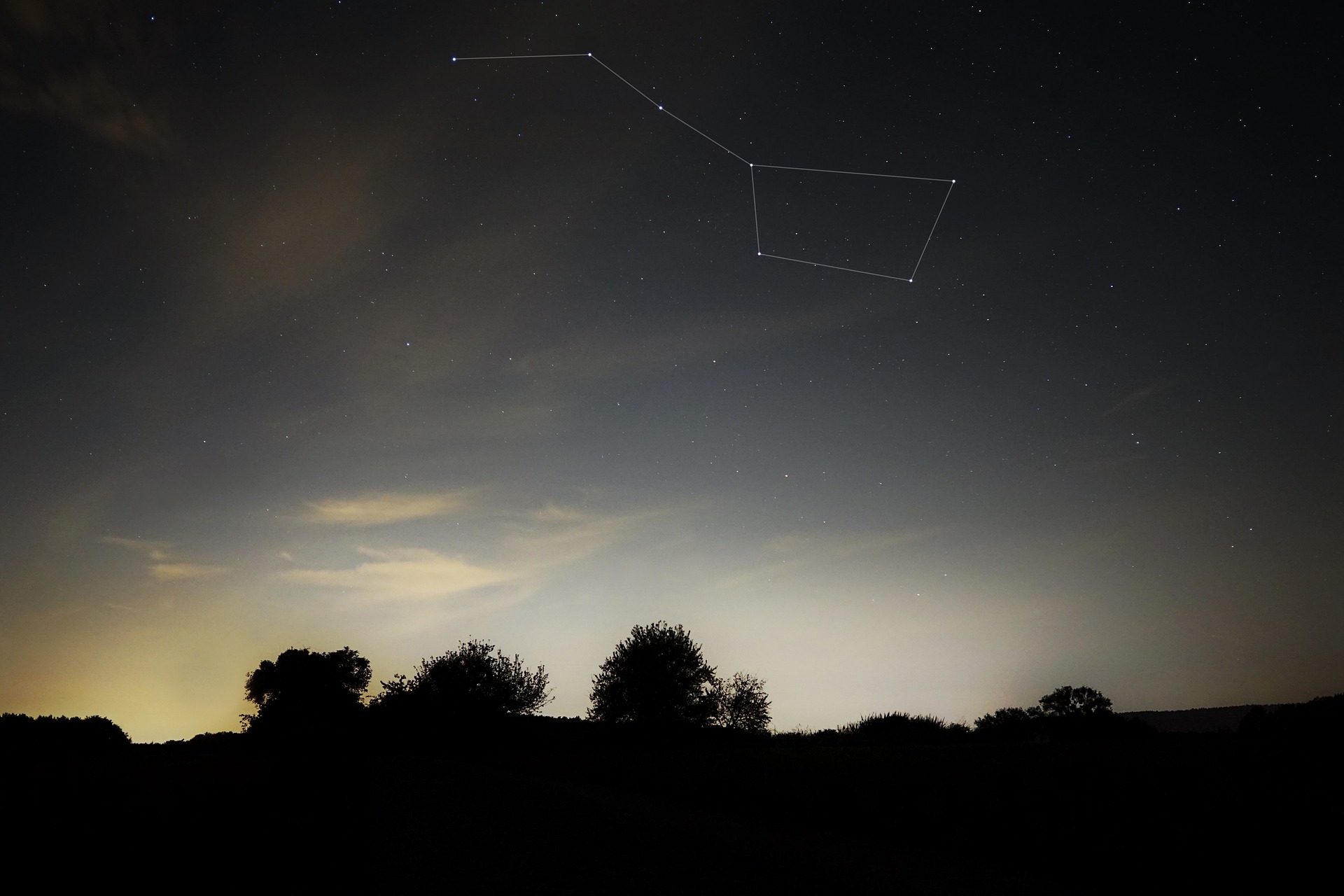 The Big Dipper: While the Dipper's cup is the Bear's flank, the handle of the Dipper is the Great Bear's tail. (Pixabay)