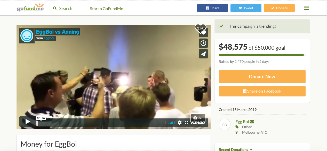 Screenshot of the GoFundMe page set up for Will. (GoFundMe)