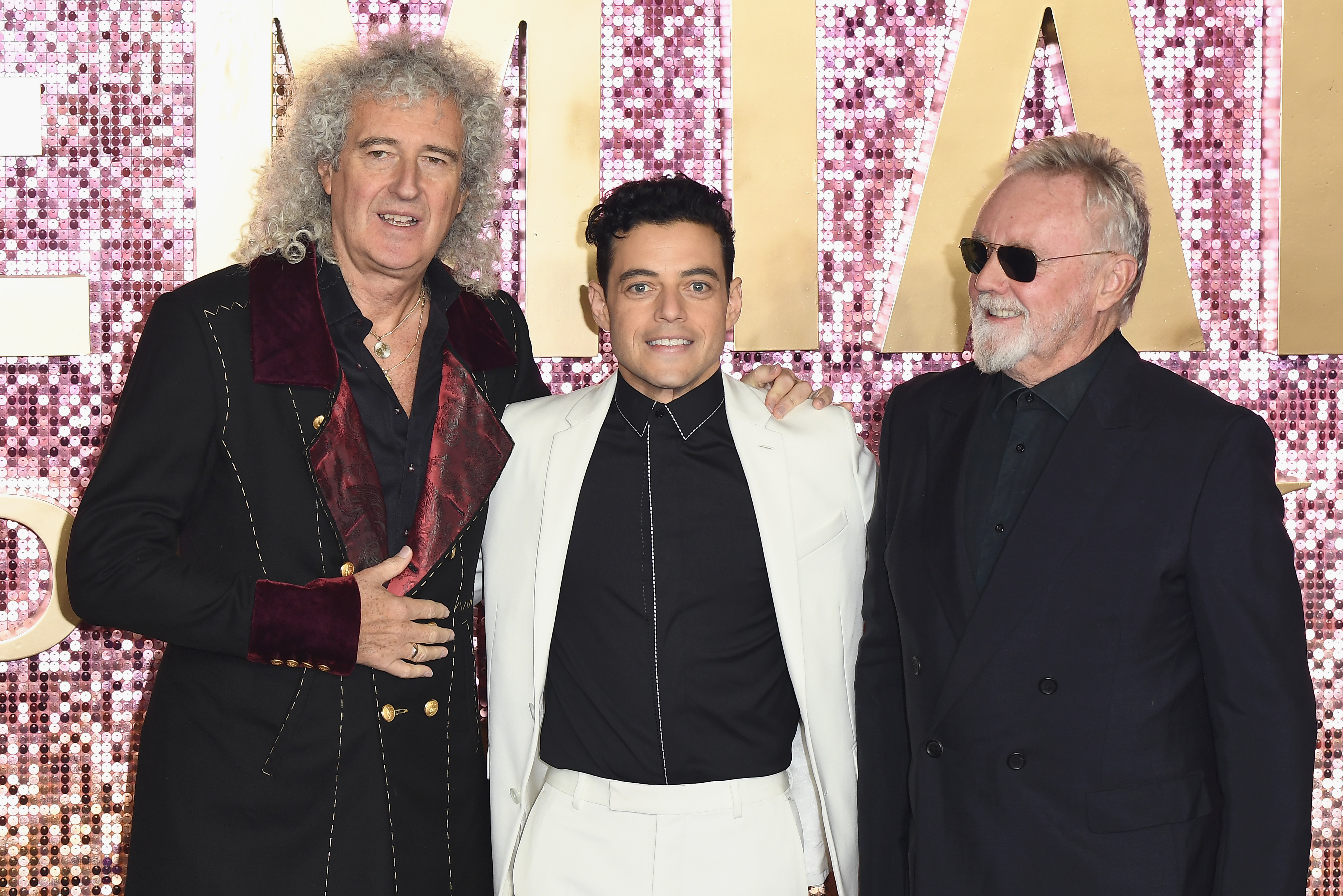 (L-R) Brian May, Rami Malek and Roger Taylor attend the World Premiere of 'Bohemian Rhapsody' at SSE Arena Wembley on October 23, 2018, in London, England. (Getty Images)