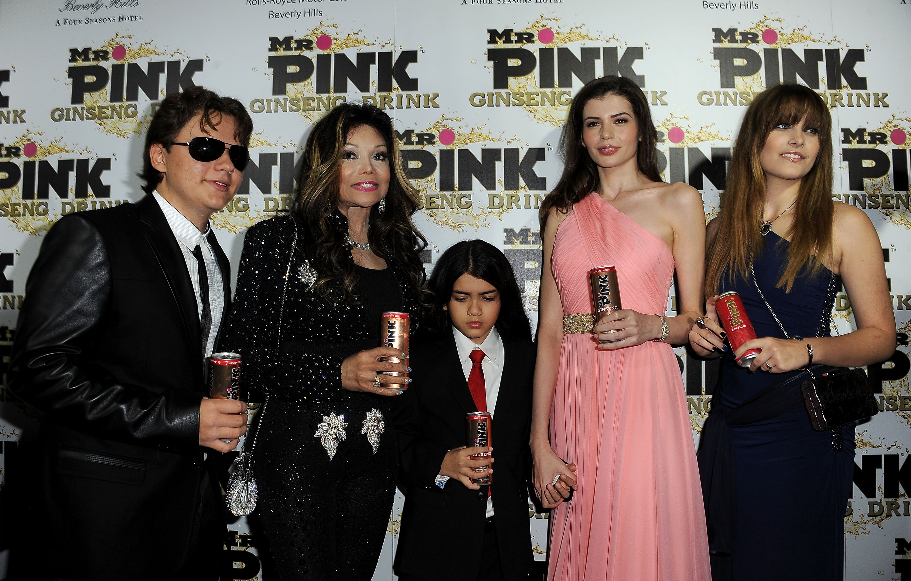 Prince (far left), Blanket (middle), and Paris (far right) are reportedly planning to sue Wade Robson and James Safechuck (Source: Aaron Lambert-Pool/Getty Images)