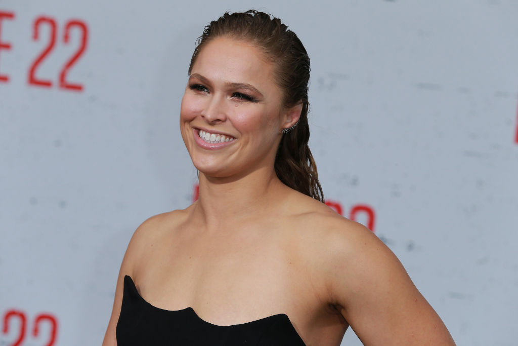 Ronda Rousey attends the Premiere Of STX Films' 'Mile 22' at Westwood Village Theatre on August 9, 2018 in Westwood, California. (Photo by Leon Bennett/Getty Images)
