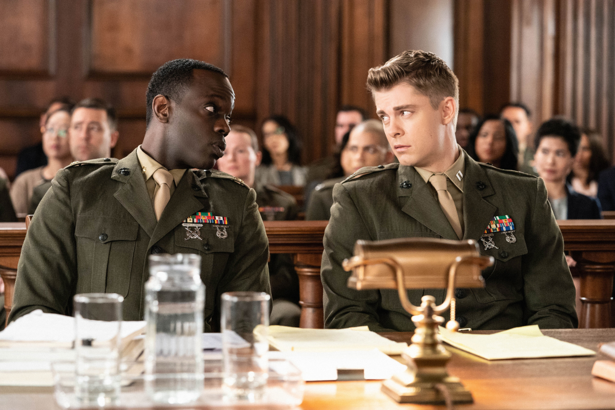 (L-R) Ato Essandoh as Major Trey Ferry and Luke Mitchell as Captain John "Abe" Abraham (Photo: Mark Schafer/CBS)