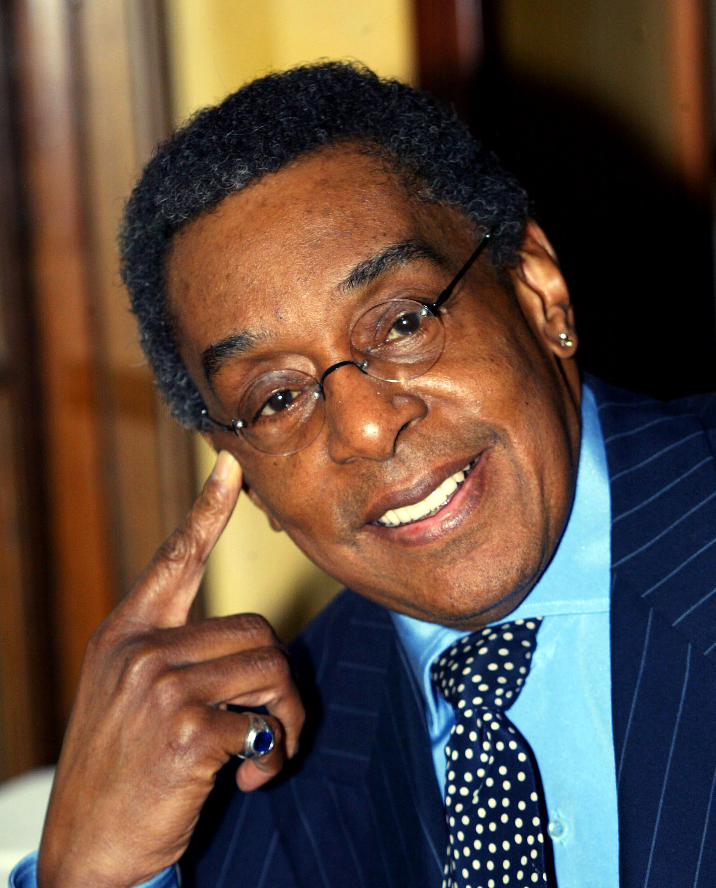 Producer Don Cornelius attends the 18th Annual Soul Train Music Awards 2004 nominations at Spago's Restaurant on February 19, 2004 in Beverly Hills, California. The 18th Annual Soul Train Music Awards will be broadcast live on March 20, 2004 from the International Cultural Center, in Los Angeles, California.