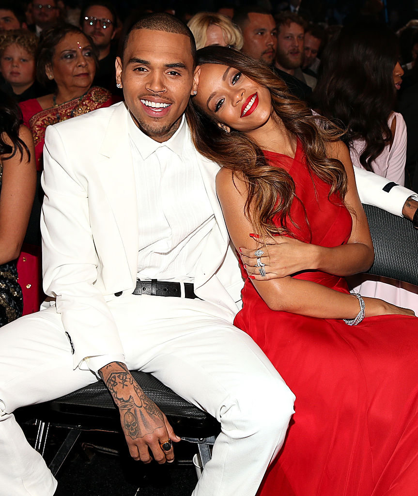 Chris Brown and Rihanna at the 55th Grammy Awards on February 10, 2013 in Los Angeles (Photo by Christopher Polk/Getty Images for NARAS)