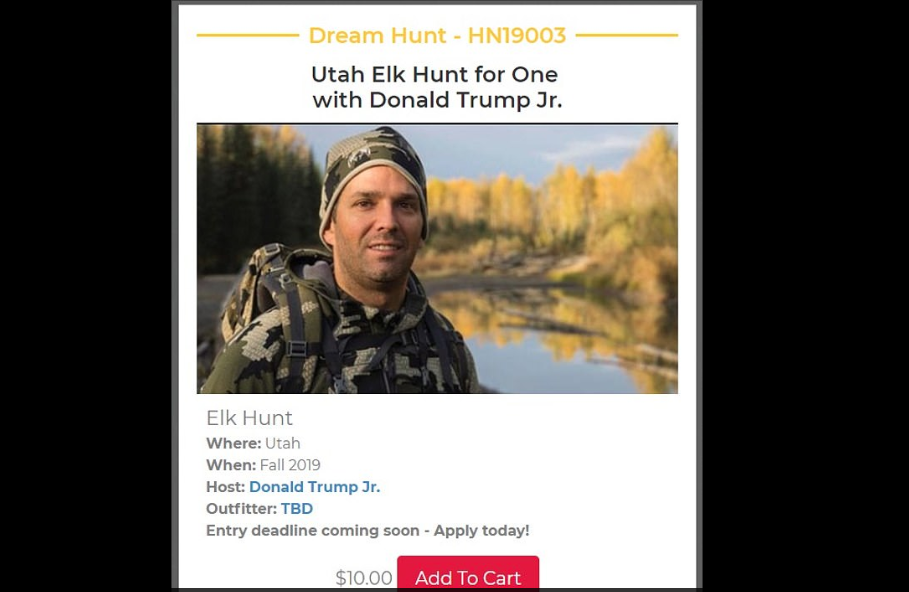 Screenshot of the HunterNation hunting offer. (HunterNation)