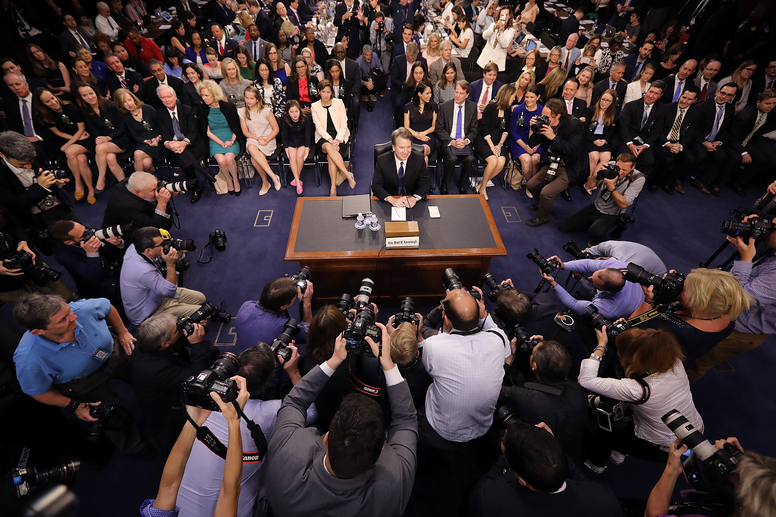 Supreme Court nominee Judge Brett Kavanaugh arrives for testimony before the Senate Judiciary Committee during his Supreme Court confirmation hearing in the Hart Senate Office Building on Capitol Hill September 4, 2018 in Washington, DC. Kavanaugh was nominated by President Donald Trump to fill the vacancy on the court left by retiring Associate Justice Anthony Kennedy.