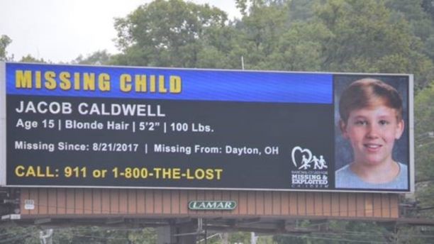 Billboards were installed along the interstate with his information (Source: National Center for Missing and Exploited Children)