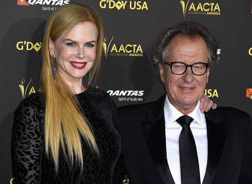Actors Nicole Kidman and Geoffrey Rush arrive at the 2015 G'Day USA Gala Featuring The AACTA International Awards Presented By QANTAS at the Hollywood Palladium on January 31, 2015, in Los Angeles, California. (Getty Images)