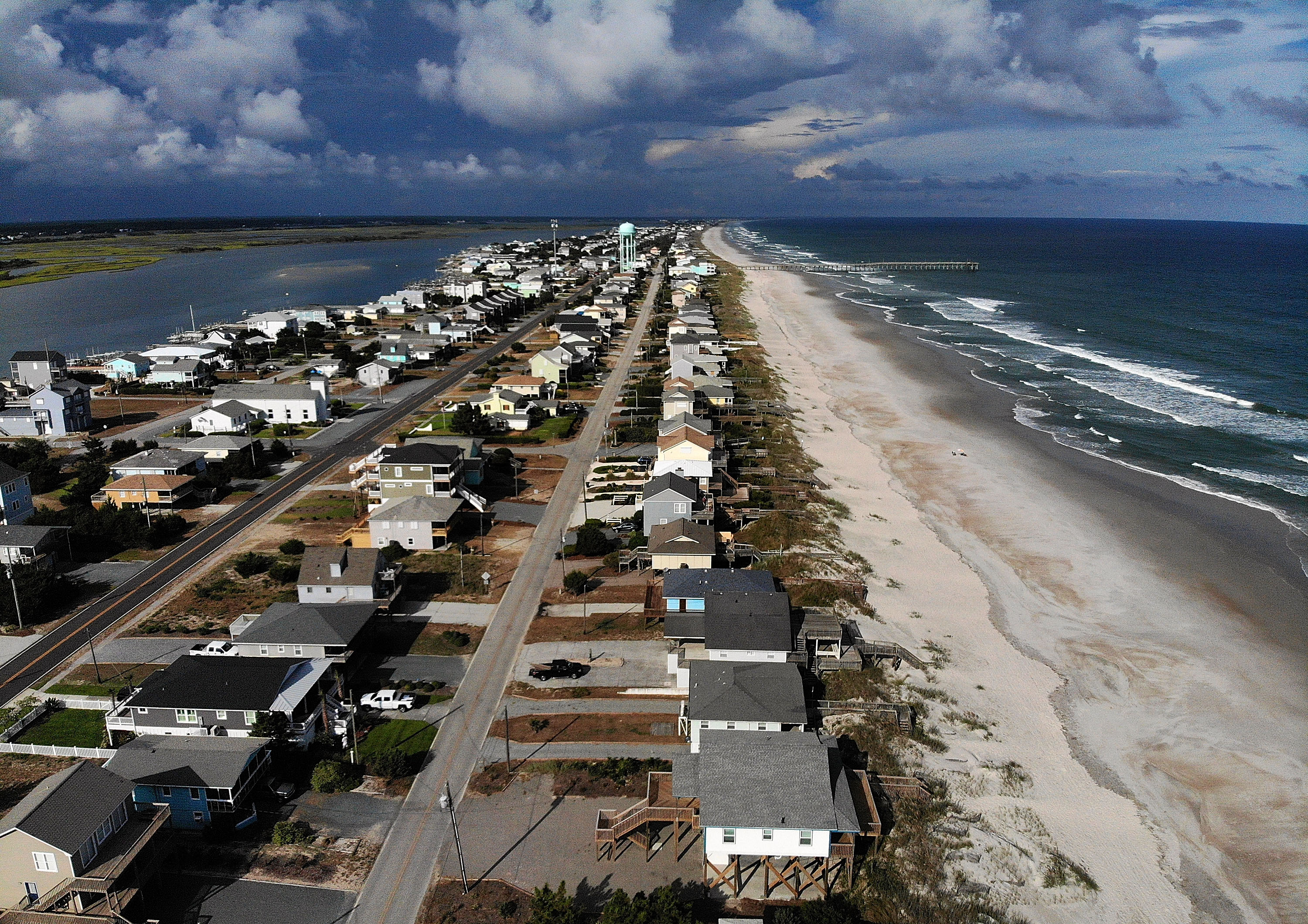 A mandatory evacuation is in effect in preparation of the approaching Hurricane Florence, on September 11, 2018 in Topsail Beach, North Carolina. Hurricane Florence is expected on Friday possibly as a category 4 storm along the Virginia, North Carolina and South Carolina coastline.