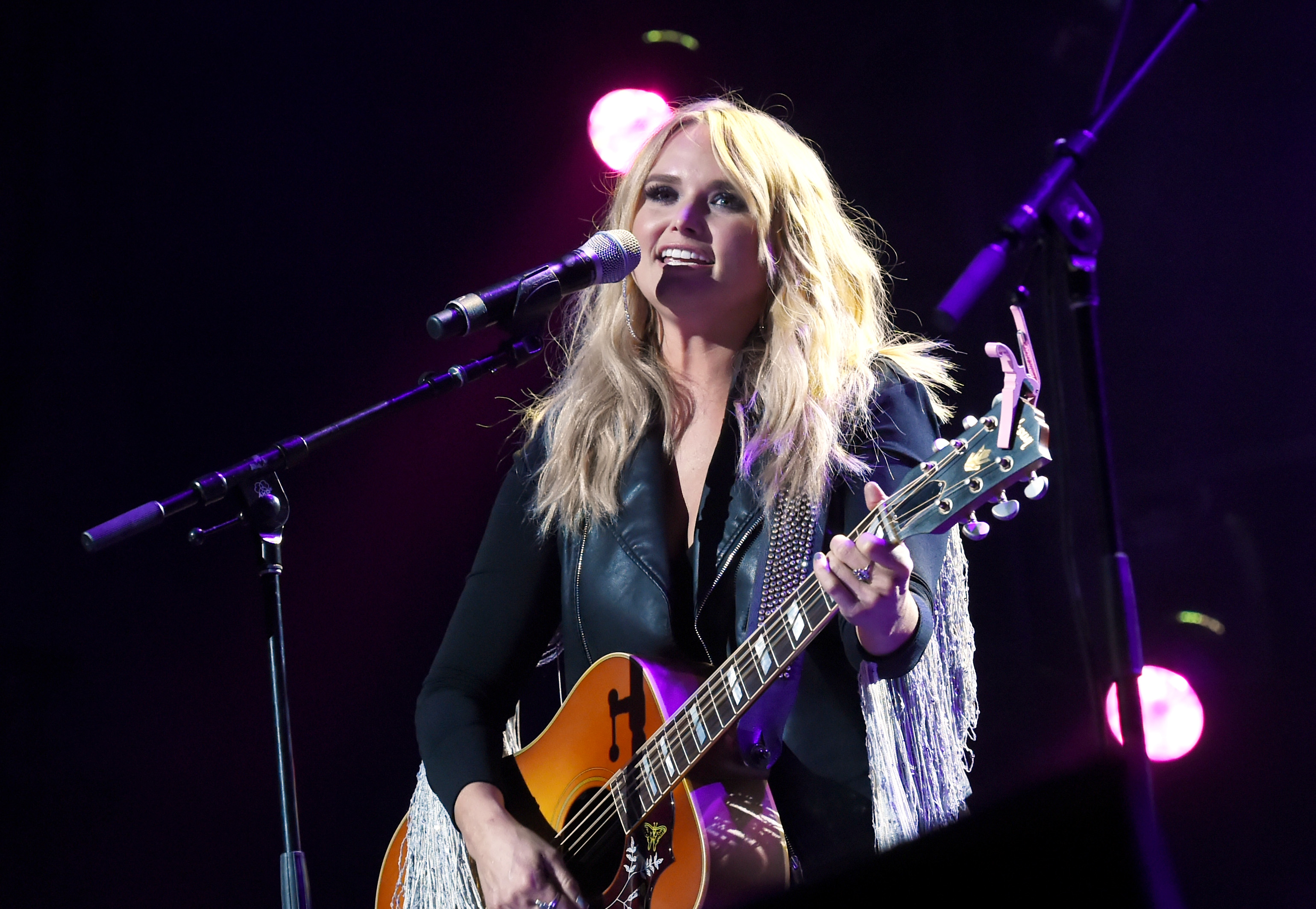 Miranda Lambert performs onstage during George Strait's Hand in Hand Texas benefit concert; Strait and special guests Miranda Lambert, Chris Stapleton, Lyle Lovett and Robert Early Keen perform in concert at the Majestic Theatre on September 12, 2017 in San Antonio, Texas.