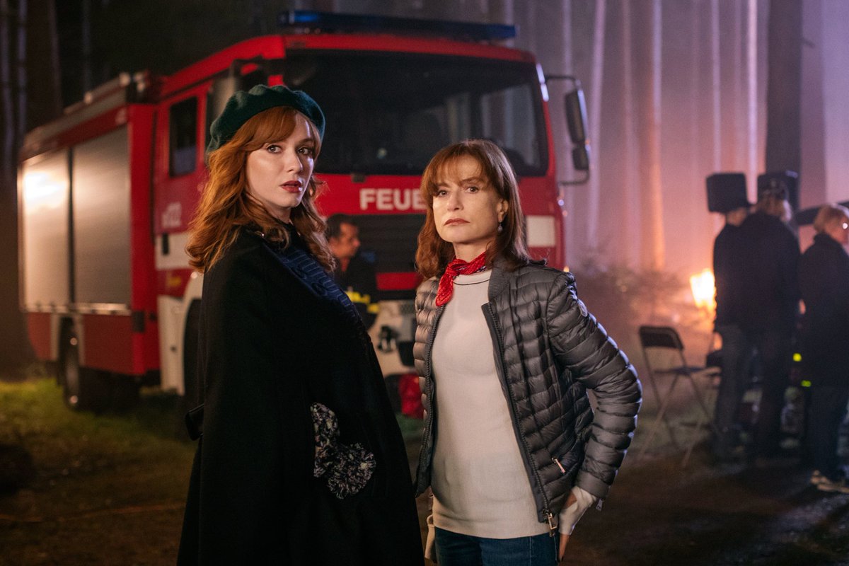 L-R Christina Hendricks (Olivia) and Isabelle Huppert (Jacqueline). Photo courtesy: Twitter