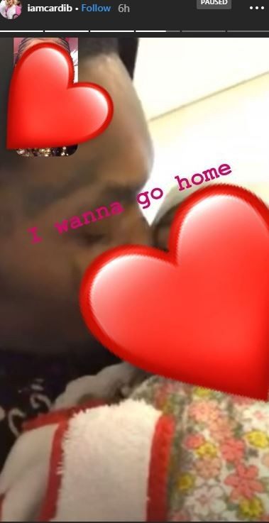 Cardi B puts a stop to divorce talk with husband and Migos rapper Offset by sharing this image of her story (Instagram)