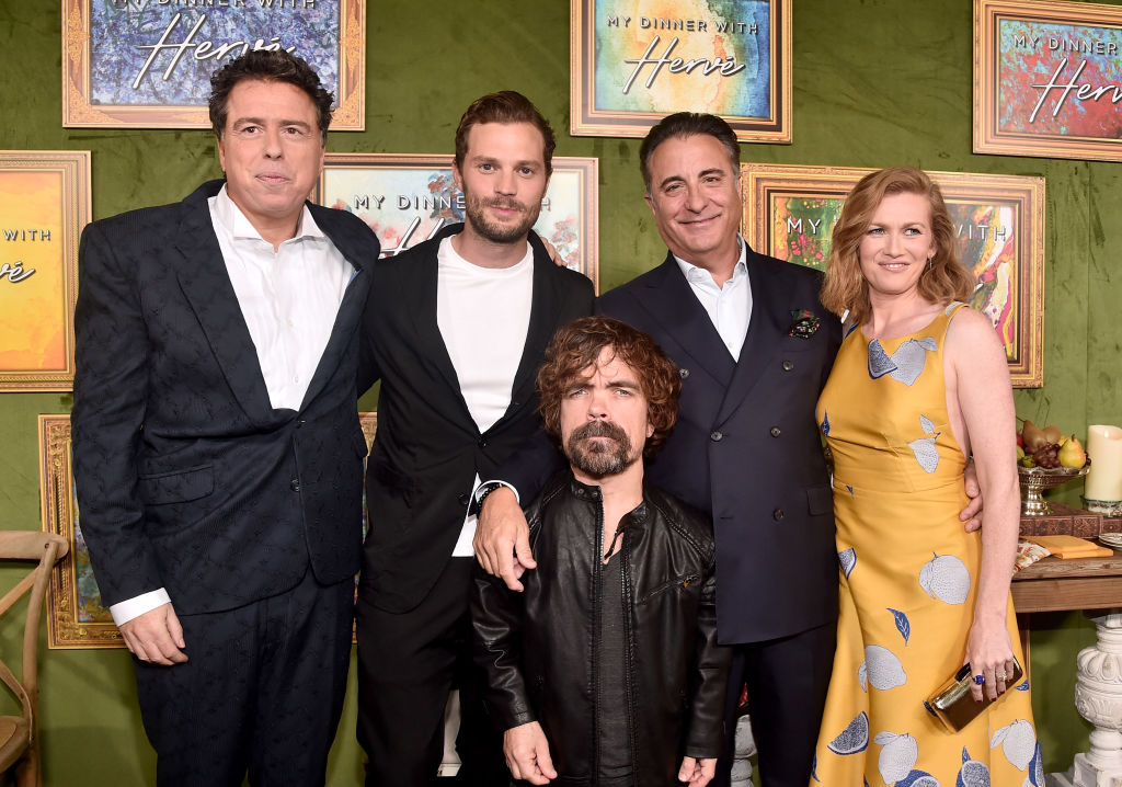 Sacha Gervasi, Jamie Dornan, Peter Dinklage, Andy Garcia and Mireille Enos attend the premiere of HBO Films' 'My Dinner With Herve' at Paramount Studios on October 4, 2018 in Hollywood, California. (Photo by Alberto E. Rodriguez/Getty Images)