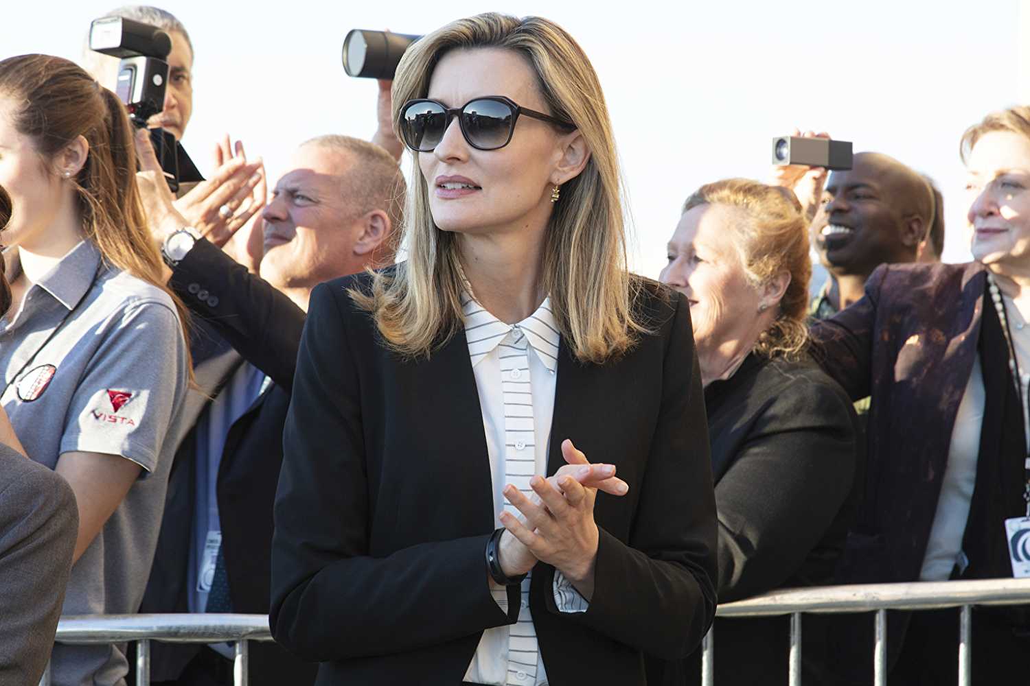 Natascha McElhone as the CEO of Vista, Laz Ingram. (Image Source: IMDB/The First)