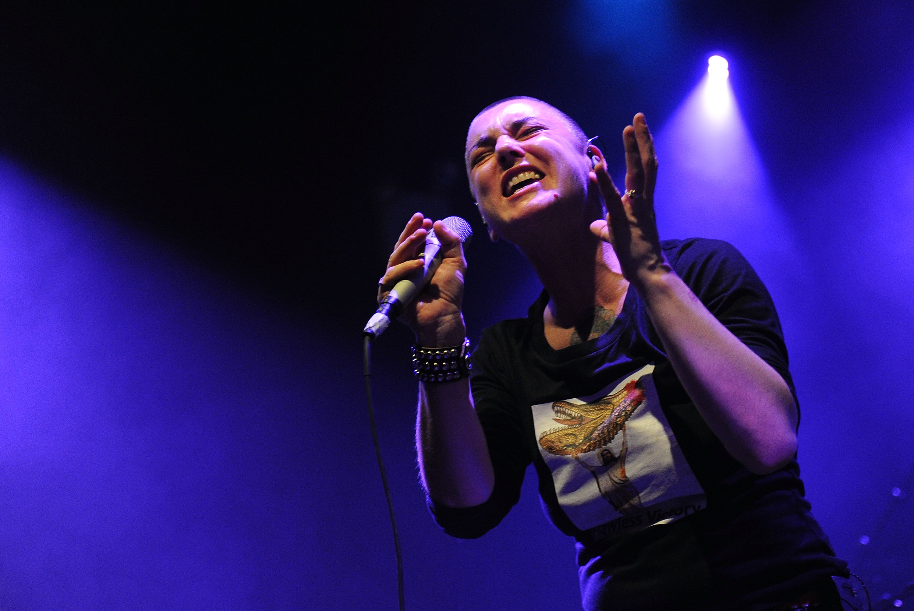 Musician Sinead O'Connor performs at the Highline Ballroom on February 23, 2012 in New York City.