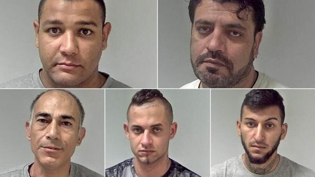 From Left to Right: Jan Dudi, Jabar Paktia, Norbert Pulko, Adam Cech, and Saied Hussini (Source: West Mercia Police)