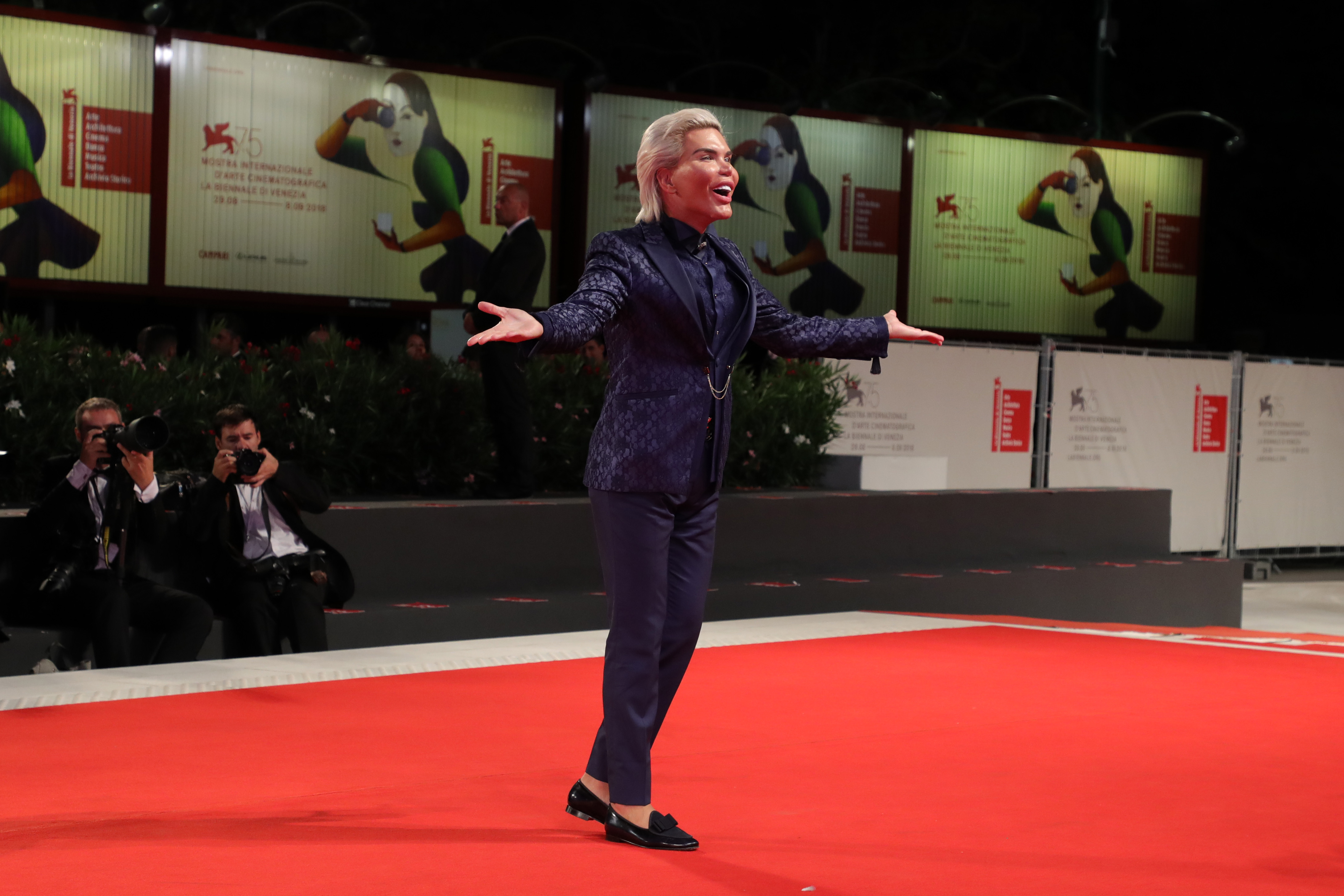 Rodrigo Alves walks the red carpet ahead of the Ying (Shadow) And 2018 Jaeger-LeCoultre Glory To The Filmmaker Award to Zhang Yimou during the 75th Venice Film Festival at Sala Grande on September 6, 2018, in Venice, Italy. (Getty Images)