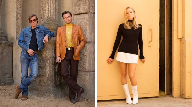 Actors Brad Pitt and Leonardo DiCaprio and Margot Robbie in the first look of the actors shared from the sets of the film (Source: Instagram)