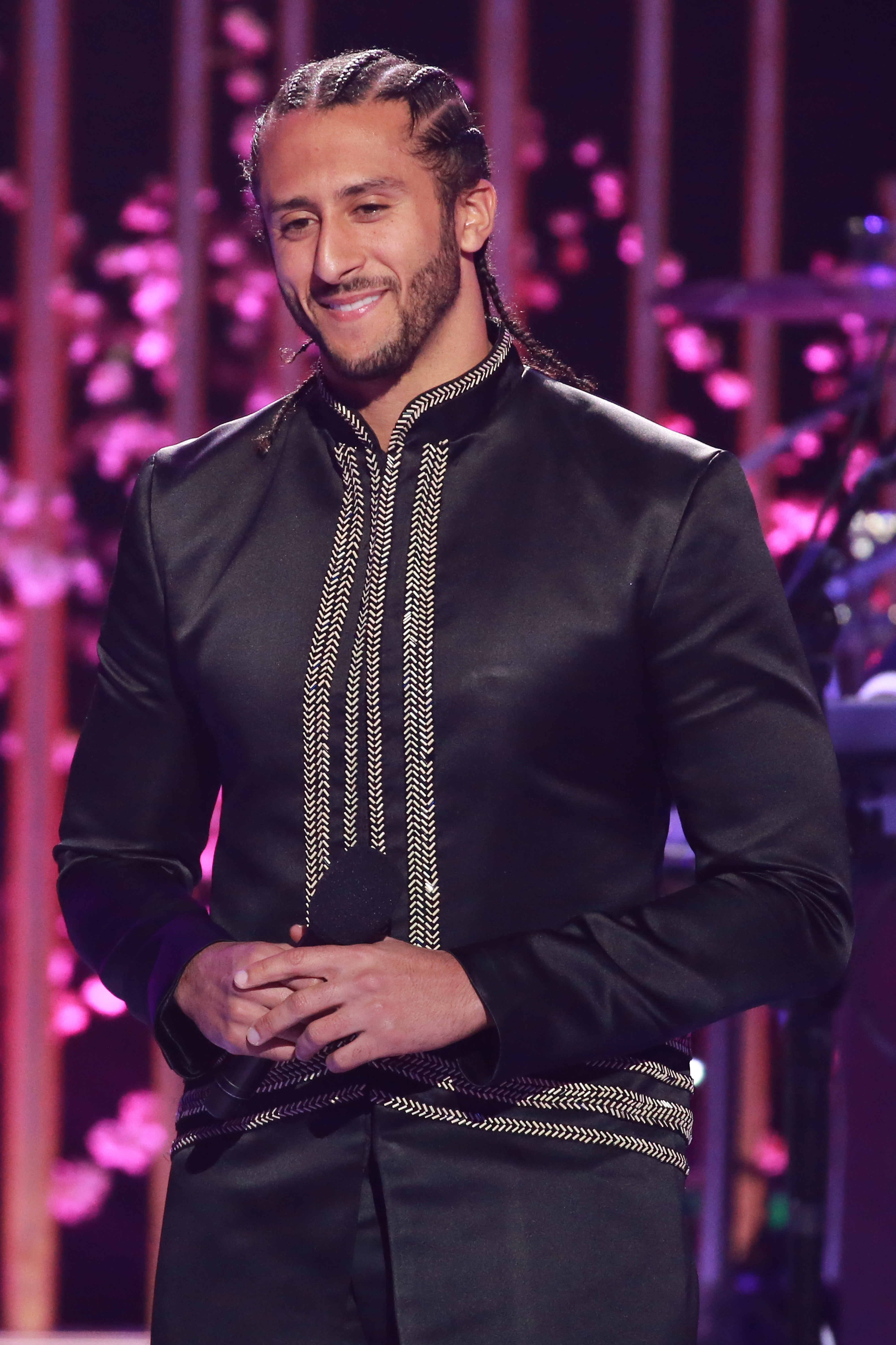 NFL player Colin Kaepernick speaks onstage during VH1's 3rd Annual 'Dear Mama: A Love Letter To Moms' - Inside Show at The Theatre at Ace Hotel on May 3, 2018, in Los Angeles, California. (Getty)