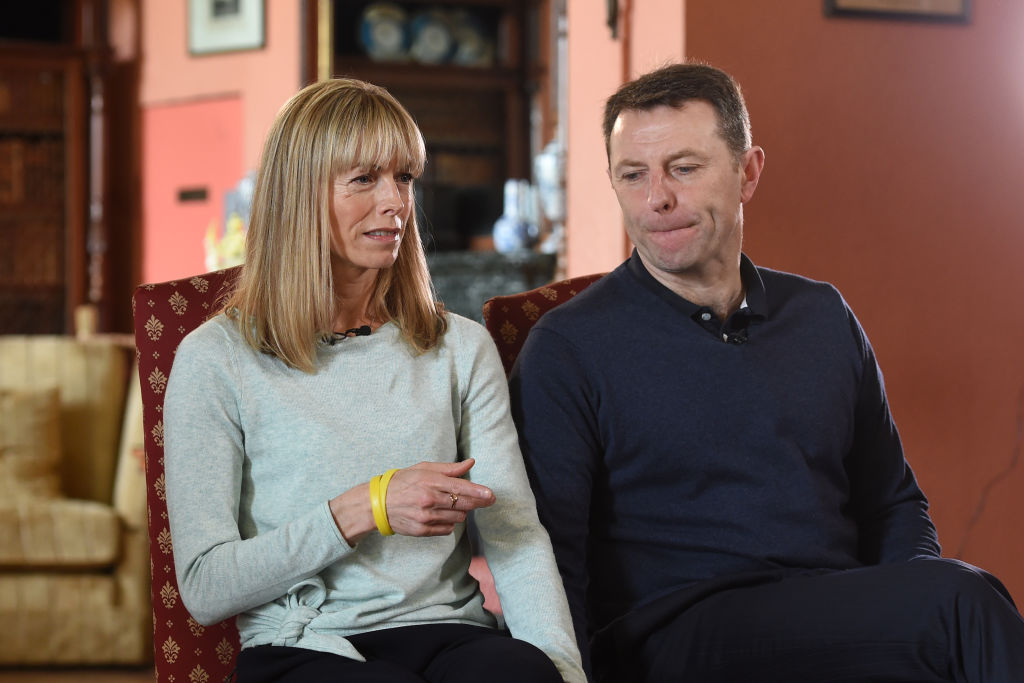 Kate and Gerry McCann, whose daughter Madeleine disappeared from a holiday flat in Portugal ten years ago, are seen during an interview with the BBC's Fiona Bruce at Prestwold Hall on April 28, 2017, in Loughborough, England (Source: Joe Giddens - WPA Pool/Getty Images)
