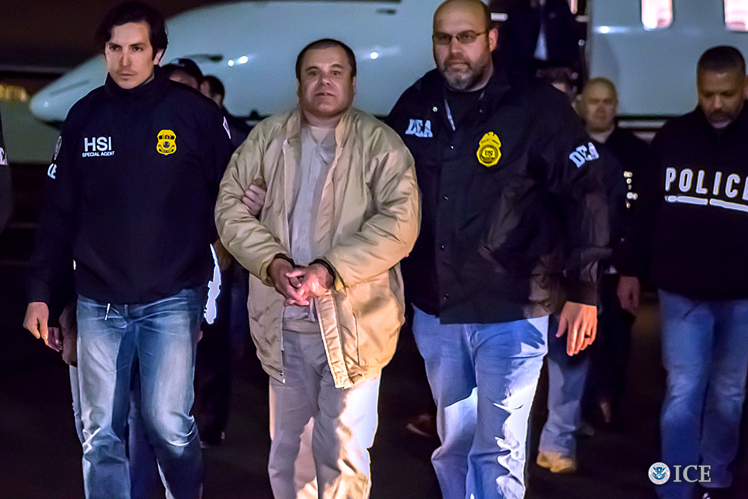 El Chapo has pleaded not guilty to 17 different indictments that include charges of drug smuggling, drug distribution, money laundering and conspiring to commit murder. Security was reportedly tightened around the federal courthouse in Brooklyn after Guzman, 61, twice escaped Mexican jails. (Photo credit: Getty Images)