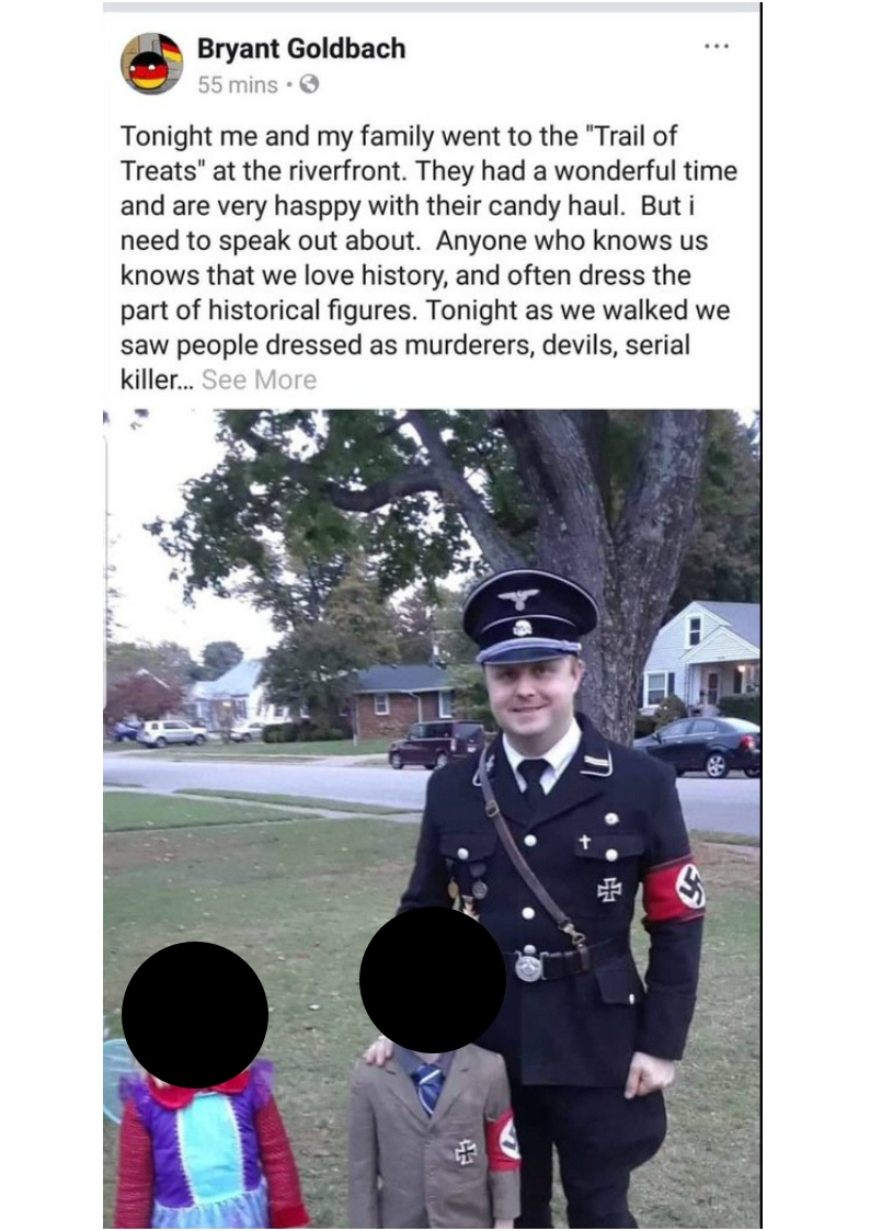 Goldbach himself was dressed as a Nazi soldier
