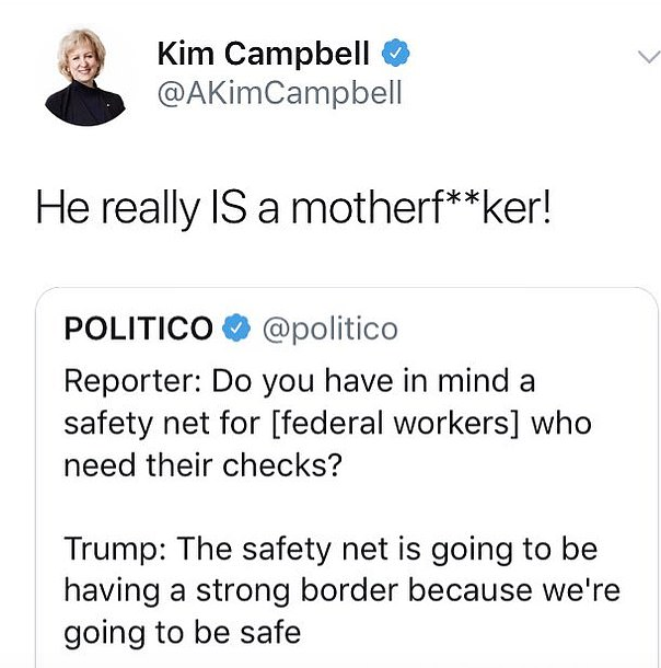 Screenshot of Campbell's deleted tweet.