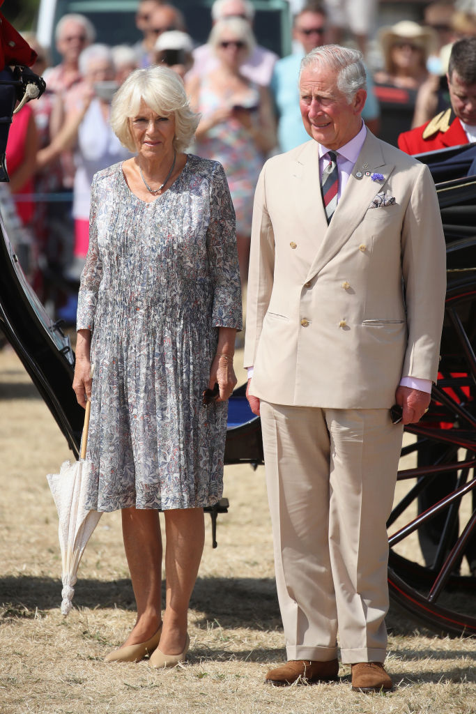 Prince Charles, Prince of Wales and Camilla, Duchess of Cornwall arrive at the Sandringham Flower Show 2018 at Sandringham House on July 25, 2018 in King's Lynn, England. (Photo by Chris Jackson/Getty Images)