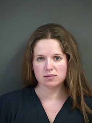 Andrea Baber, 30, of Curtin, (pictured) was caught engaging in sexual intercourse with the student in 2017 and was sentenced in Douglas County on Friday. (Douglas County Sheriff's Office)