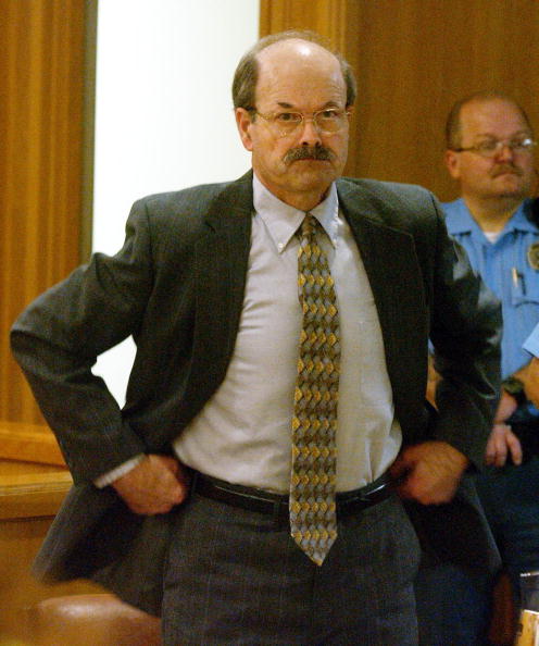 Dennis Rader in court on the first day of his sentencing at the Sedgwick County Courthouse August 17, 2005, in Wichita, Kansas. Rader, of Park City, Kansas, pleaded guilty to 10 killings dating back to 1974 (Getty Images)