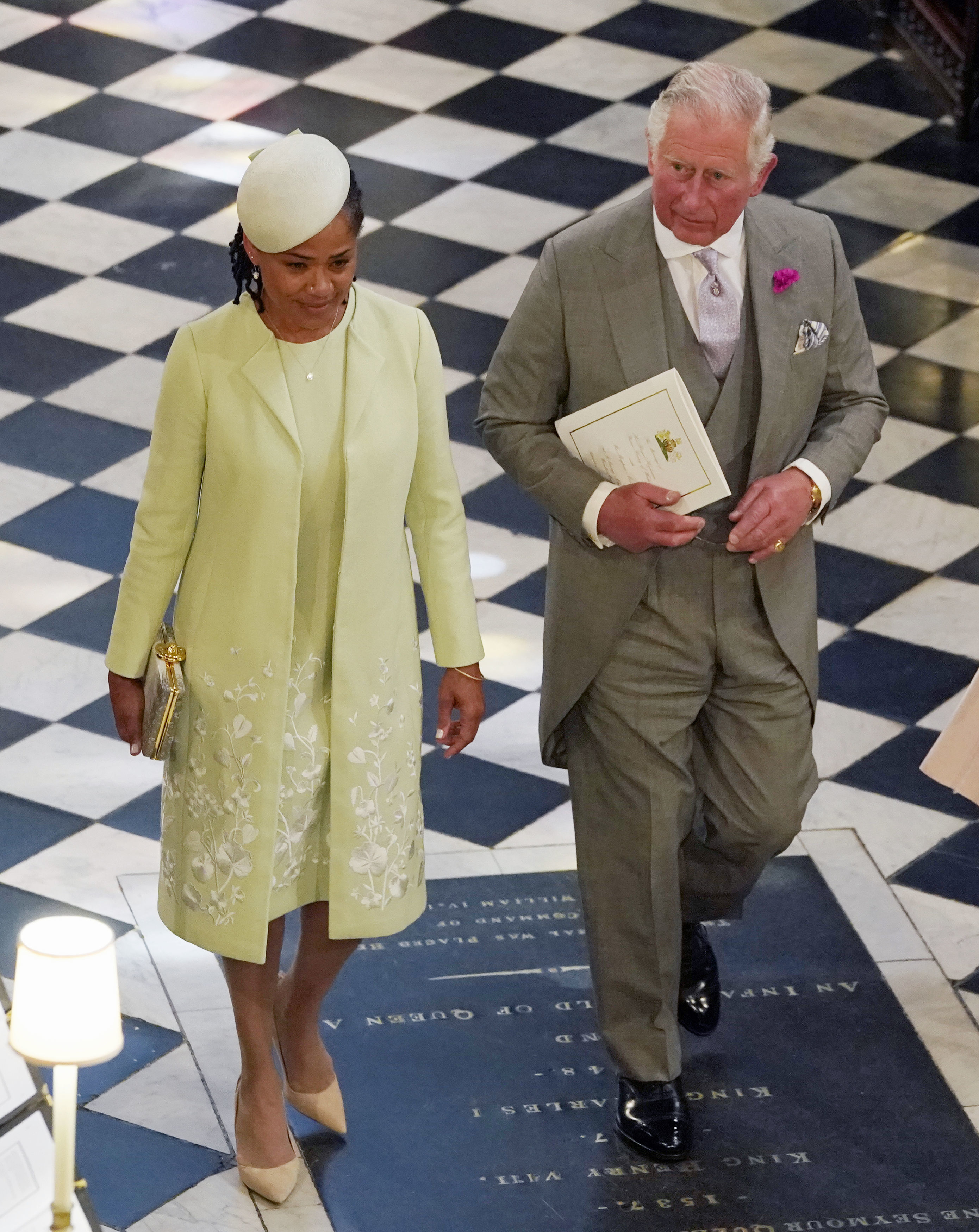 Prince Charles, Prince of Wales and Doria Ragland, mother of the bride, depart after the wedding of Prince Harry and Meghan Markle at St George's Chapel at Windsor Castle on May 19, 2018, in Windsor, England. (Getty Images)