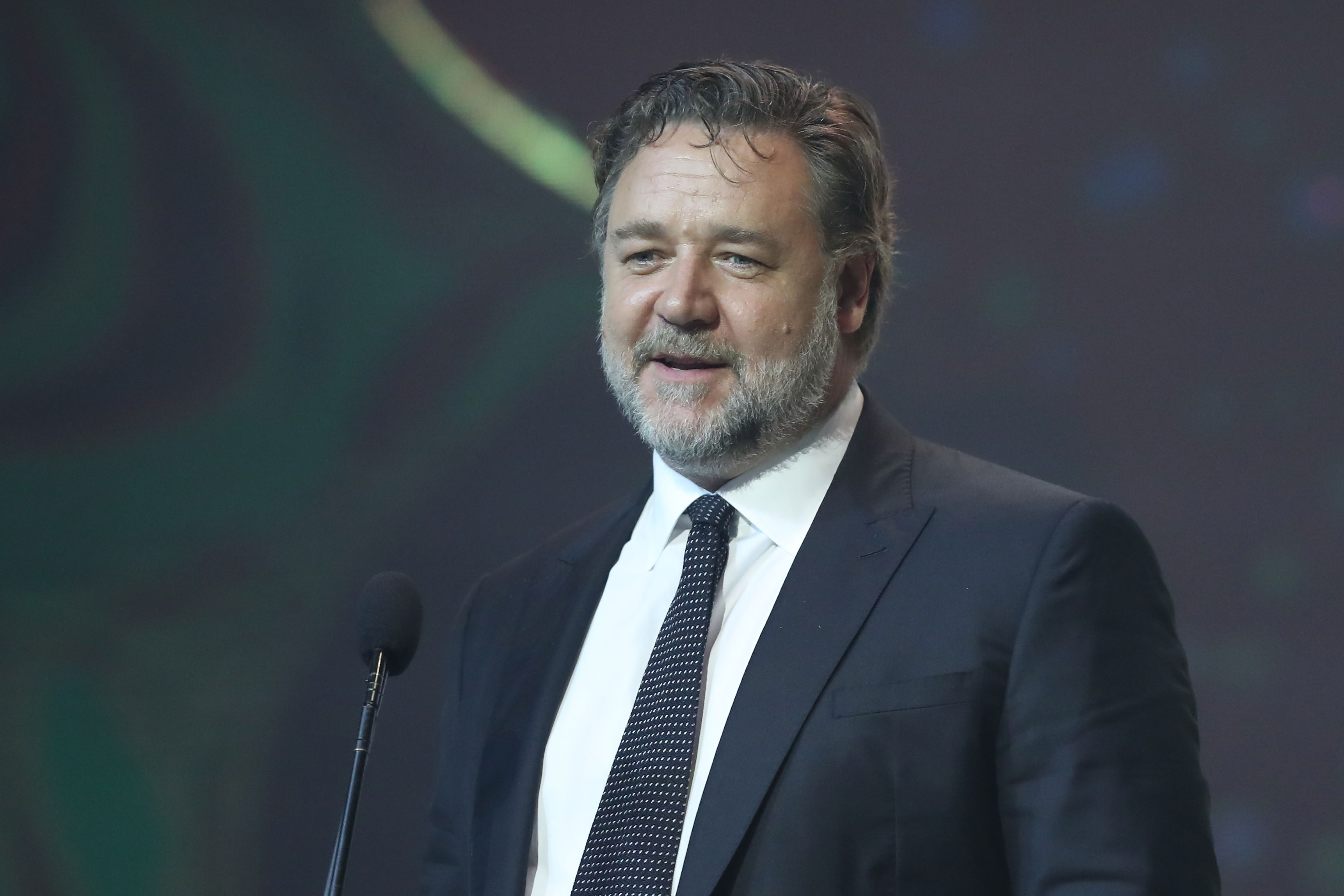 Russell Crowe presents the AACTA Award for Best Asian Film Presented By PR Asia during the 7th AACTA Awards Presented by Foxtel | Ceremony at The Star on December 6, 2017 in Sydney, Australia.