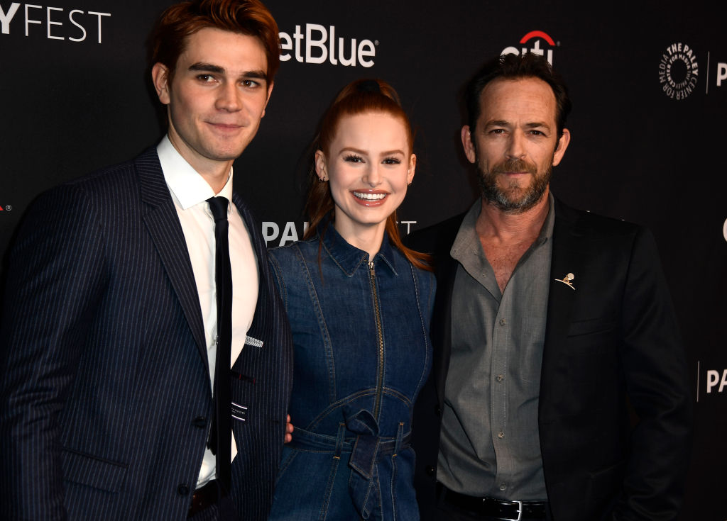 KJ Apa, Madelaine Petsch, Luke Perry attends The Paley Center For Media's 35th Annual PaleyFest Los Angeles - 'Riverdale' at Dolby Theatre on March 25, 2018 in Hollywood, California. (Photo by Frazer Harrison/Getty Images)