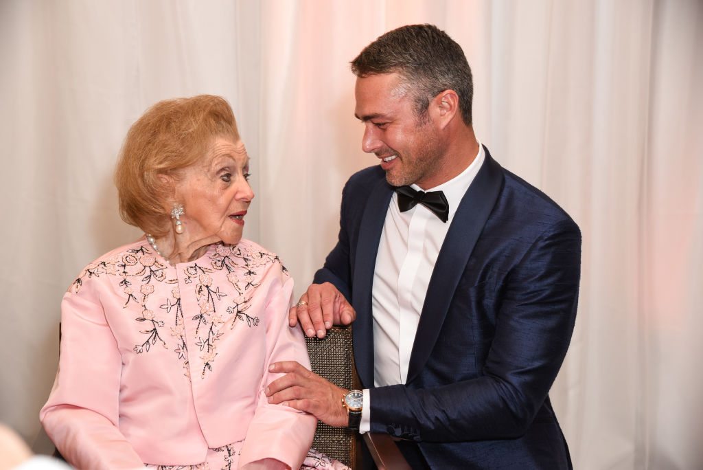 Barbara Davis and Taylor Kinney attend 2018 Carousel Of Hope Ball - VVIP Reception at The Beverly Hilton Hotel on October 6, 2018 in Beverly Hills, California. (Photo by Presley Ann/Getty Images)