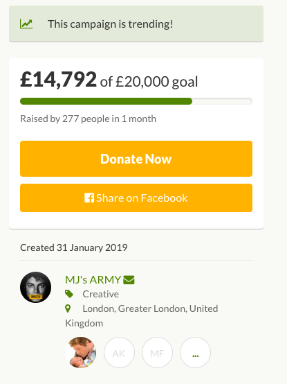 Kane's page is receiving a lot of support which proves that fans do not believe in the allegations. (GoFundMe)