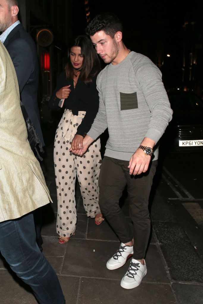 Priyanka Chopra and Nick Jonas seen on a night out arriving at Sketch on July 17, 2018 in London, England. (Photo by Ricky Vigil M/GC Images)