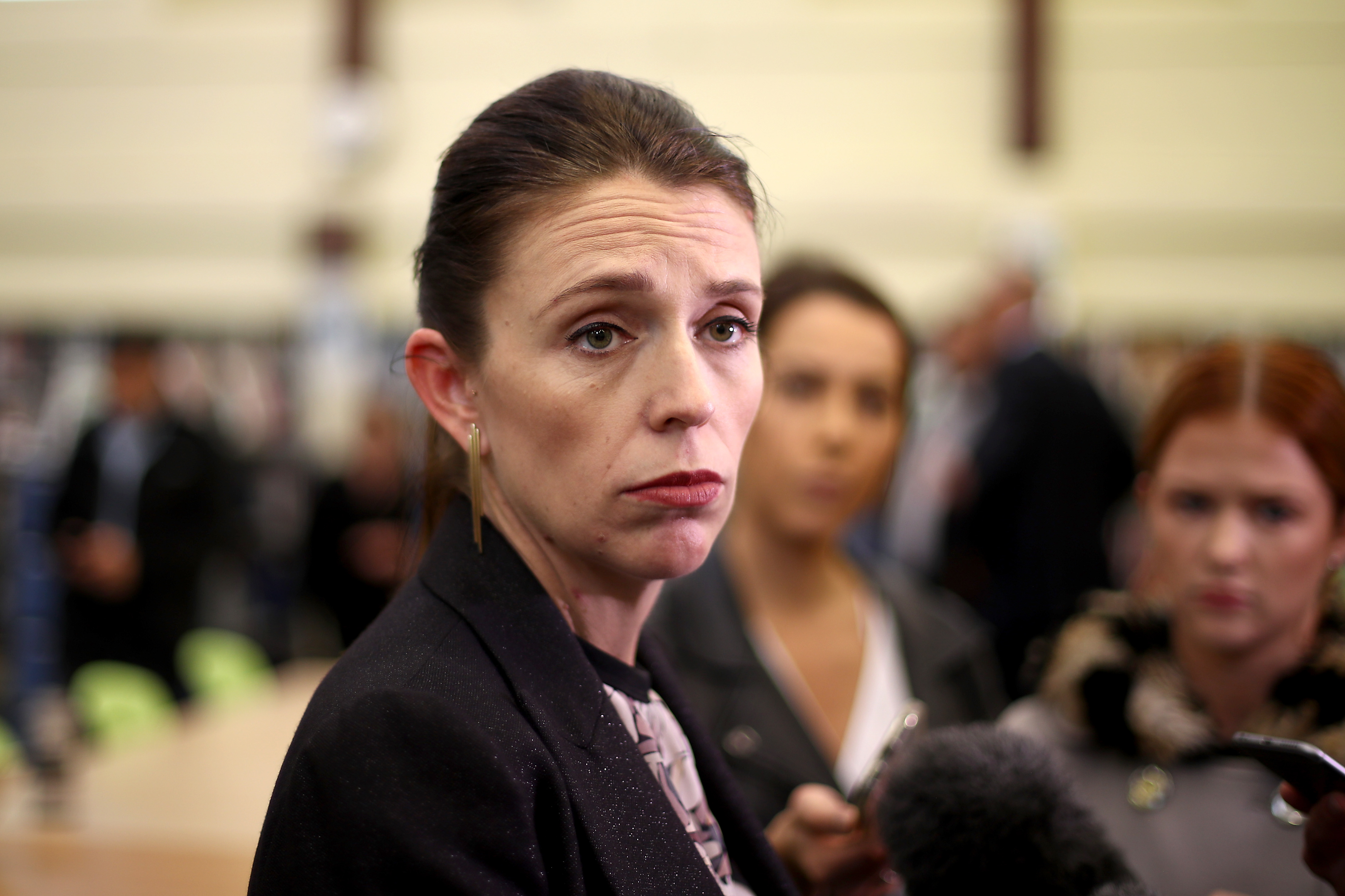 Prime Minister Jacinda Ardern speaks at the launch of MyBCITO at Green Bay High School on May 24, 2018 in Auckland, New Zealand. MyBCITO is an online toolkit designed to help students who are looking to pursue an apprenticeship or career in the construction and building industries.