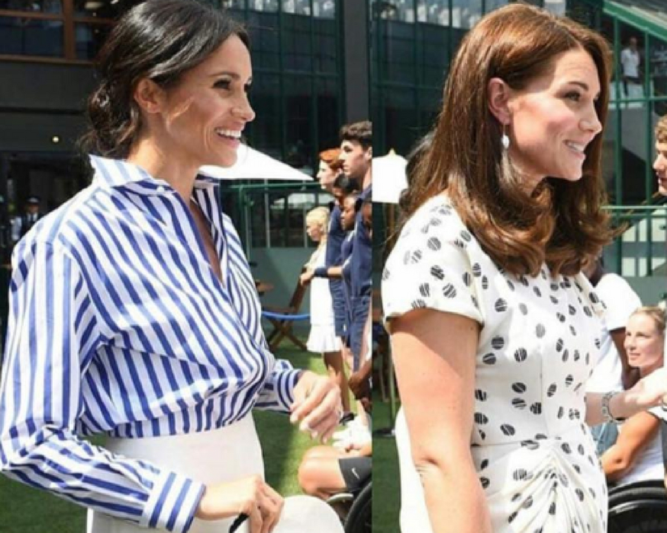 Kate and Meghan keep it simple as they arrive to support Serena Williams at Wimbeldon.