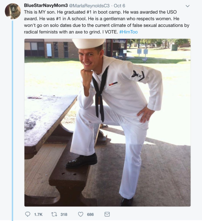 The original tweet that started off a new meme (Source: BlueStarNavyMom3/Twitter)