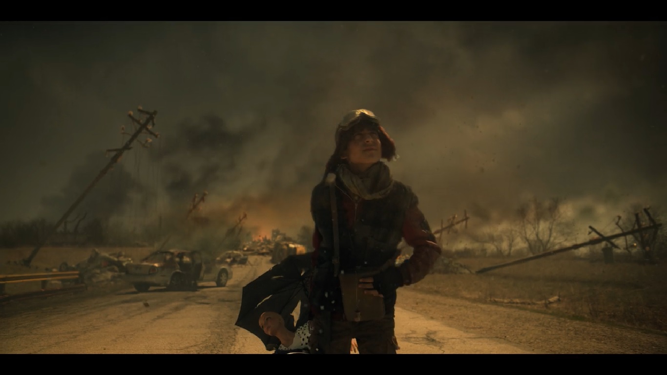Number Five (Aidan Gallagher) beginning his apocalyptic journey. (Source: Screenshot from Netflix)