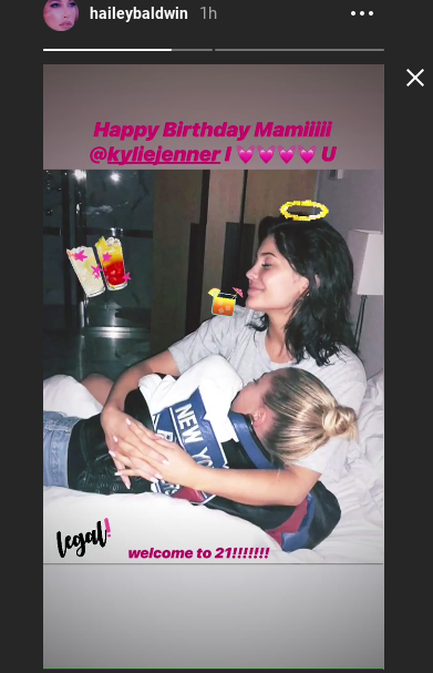 Hailey Baldwin has been friends with Kyle Jenner even before her engagement with Bieber. (Instagram)