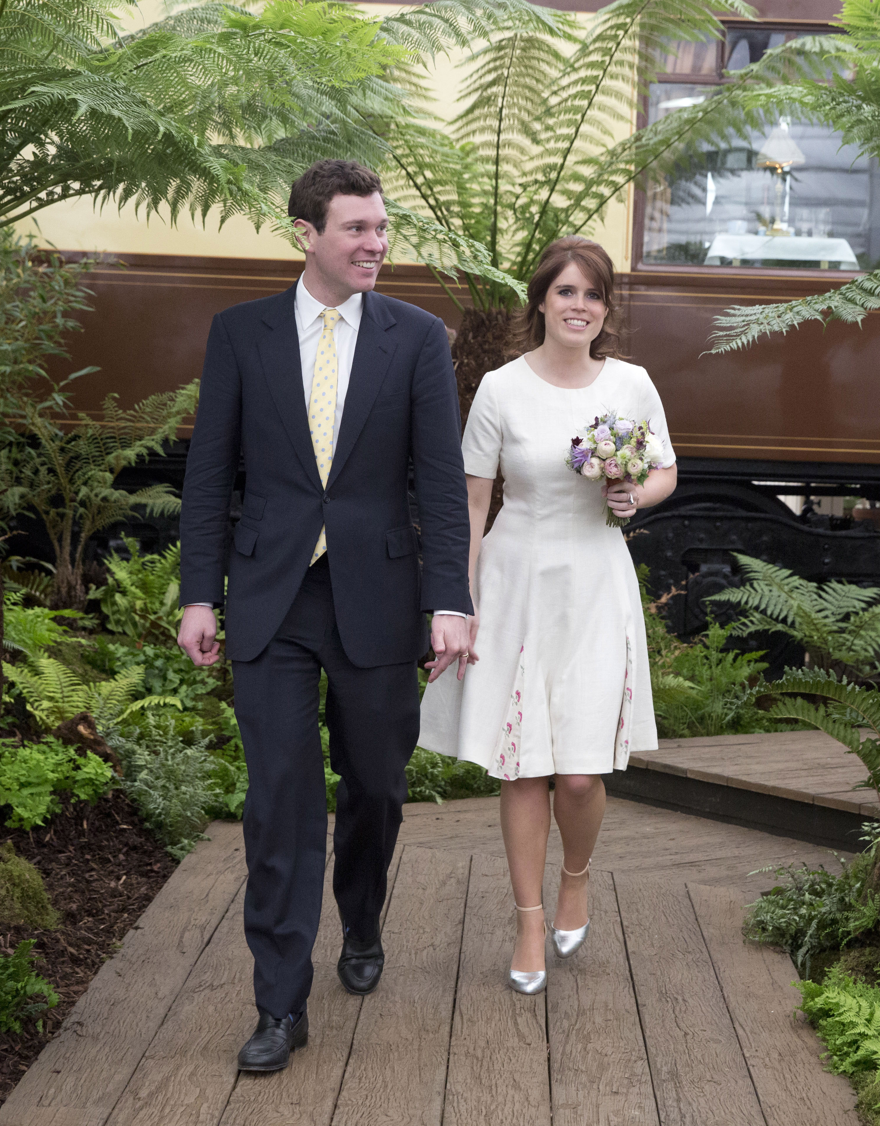 Princess Eugenie and Jack Brooksbank attend the Chelsea Flower Show press day at Royal Hospital Chelsea on May 23, 2016, in London, England. (Getty Images)