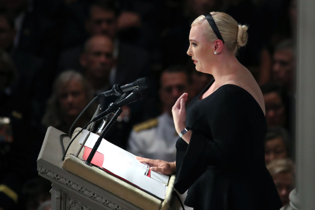 Meghan McCain delivers a eulogy during the funeral service for U.S. Sen. John McCain at the National Cathedral on September 1, 2018 in Washington, DC. (Photo by Mark Wilson/Getty Images)