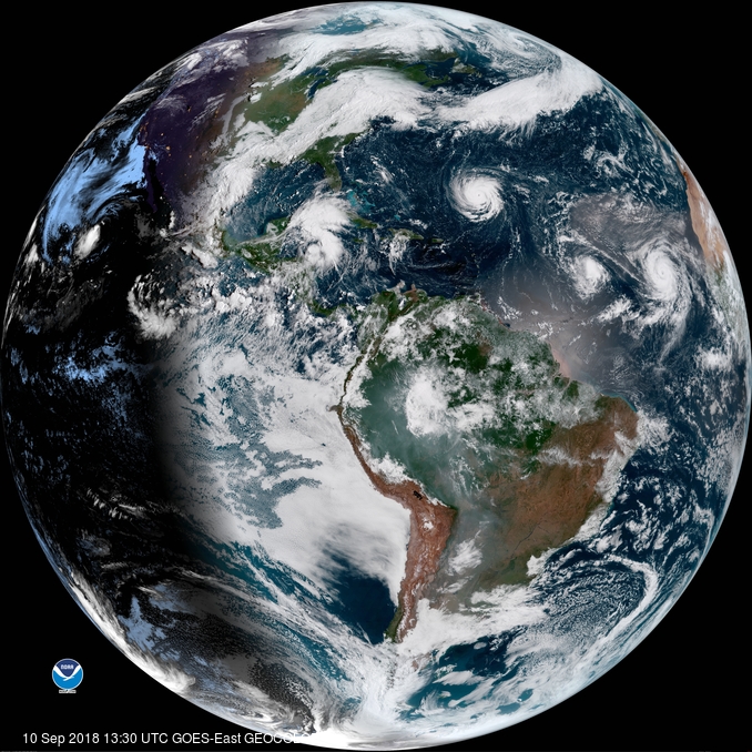 Another shot of Hurrican Florence in this NOAA satellite handout image