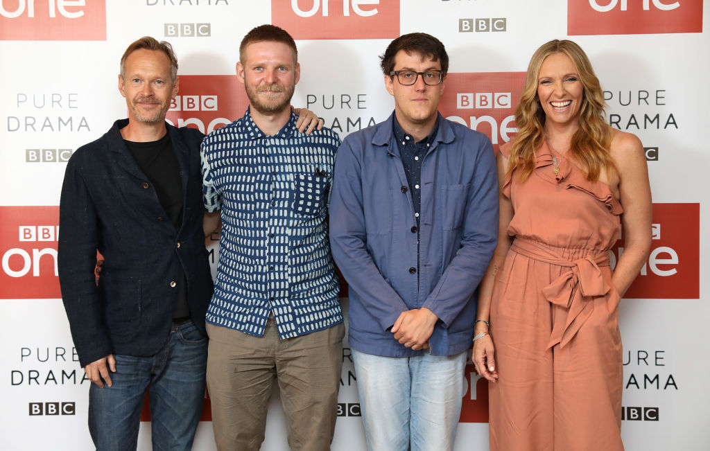 Stephen Mackintosh, Director Luke Snellin, Writer Nick Payne and Toni Collette during a photocall for BBC One's 'Wanderlust' held at the Covent Garden Hotel on July 30, 2018 in London, England. (Photo by Tim P. Whitby/Tim P. Whitby/Getty Images)