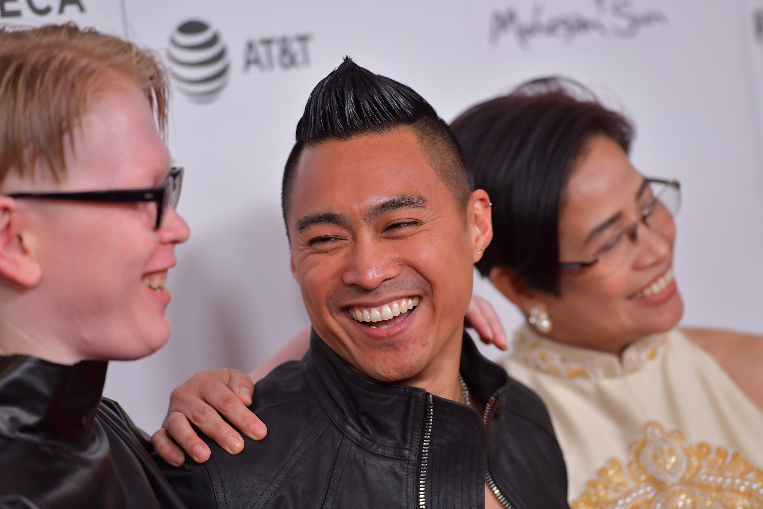 Director PJ Raval (C) attends the premiere of 'Call Her Ganda' with Meredith Talusan (L) and Virgie Suarez (R) during the 2018 Tribeca Film Festival at Cinepolis Chelsea on April 19, 2018 in New York City.
