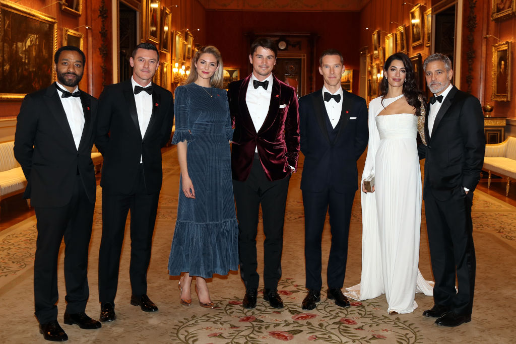 Chiwetel Ejiofor, Luke Evans, Tamsin Egerton, Josh Hartnett, Benedict Cumberbatch, Amal Clooney and George Clooney attend a dinner to celebrate The Prince's Trust, hosted by Prince Charles, Prince of Wales at Buckingham Palace on March 12, 2019, in London, England. (Photo by Chris Jackson - WPA Pool/Getty Images)