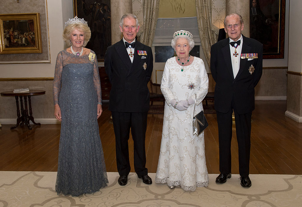 Camilla, Duchess of Cornwall, Prince Charles, Prince of Wales, Queen Elizabeth II and Prince Philip, Duke of Edinburgh pose as they attend a dinner at the Corinthia Palace Hotel in Attard during the Commonwealth Heads of Government Meeting (CHOGM) on November 27, 2015 near Valletta, Malta (Photo by Arthur Edwards -Pool/Getty Images)