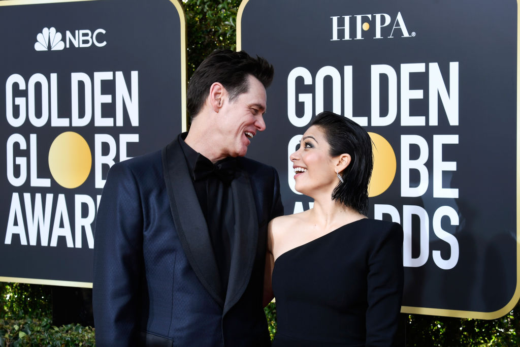 Golden Globes 2019 nominee Jim Carrey and Ginger Gonzaga attend the 76th Annual Golden Globe Awards at The Beverly Hilton Hotel on January 6, 2019 in Beverly Hills, California. (Photo by Frazer Harrison/Getty Images)